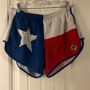 Buc-ee’s Texas Flag Women's Running Shorts, size Large
